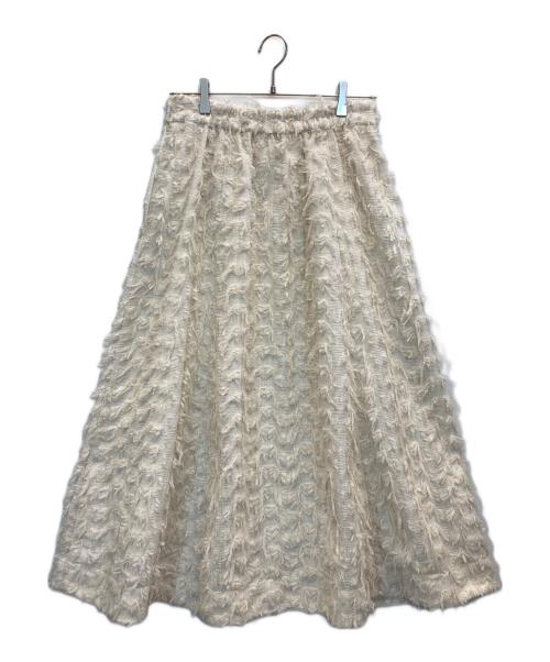 CADUNE（カデュネ）CADUNE (カデュネ) フラッグヤーンスカート ホワイト サイズ:38の古着・服飾アイテム