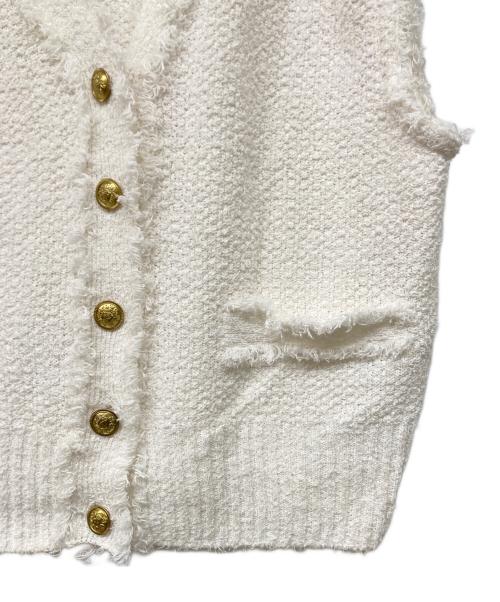 ARPEGE STORY（アルページュストーリー）ARPEGE STORY (アルページュストーリー) 金釦ツイードベスト ホワイト サイズ:2の古着・服飾アイテム