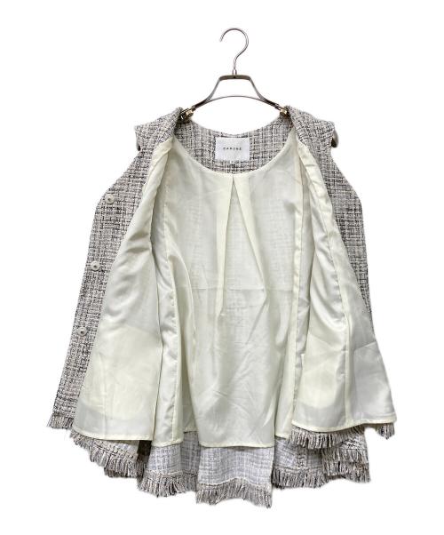 CADUNE（カデュネ）CADUNE (カデュネ) ツイードフレアベスト ホワイト サイズ:38の古着・服飾アイテム
