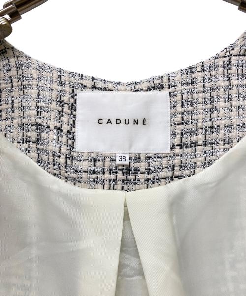 CADUNE（カデュネ）CADUNE (カデュネ) ツイードフレアベスト ホワイト サイズ:38の古着・服飾アイテム