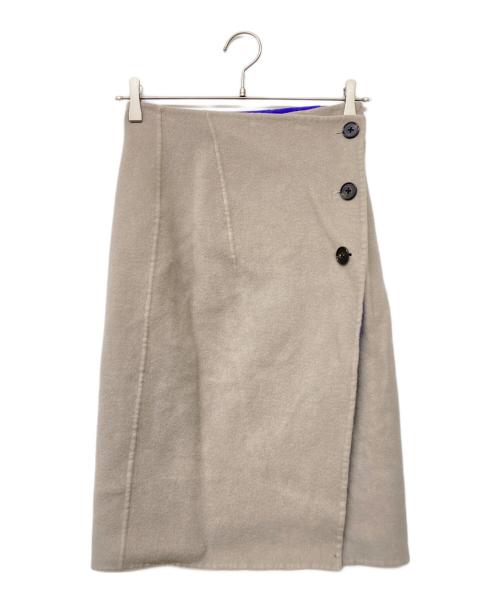 UNITED ARROWS（ユナイテッドアローズ）UNITED ARROWS (ユナイテッドアローズ) UBCBリバーバイカラーラップスカート パープル サイズ:36の古着・服飾アイテム