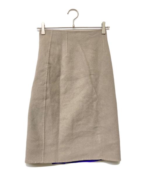 UNITED ARROWS（ユナイテッドアローズ）UNITED ARROWS (ユナイテッドアローズ) UBCBリバーバイカラーラップスカート パープル サイズ:36の古着・服飾アイテム