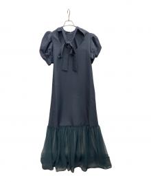 MMormal（モーマル）の古着「バックリボンシアードレス」｜グリーン