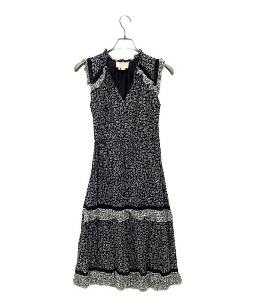 Kate Spade（ケイトスペード）Kate Spade (ケイトスペード) 小花柄ノースリーブワンピース ブラック サイズ:SIZE XSの古着・服飾アイテム