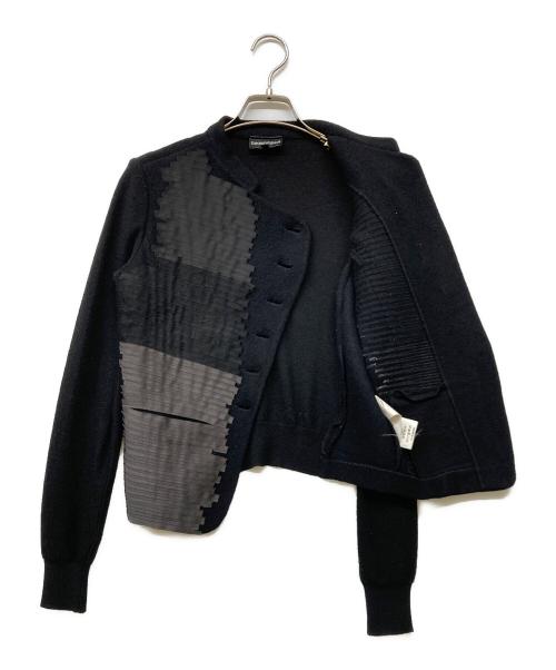EMPORIO ARMANI（エンポリオアルマーニ）EMPORIO ARMANI (エンポリオアルマーニ) テープ装飾ウールジャケット ブラック サイズ:40の古着・服飾アイテム