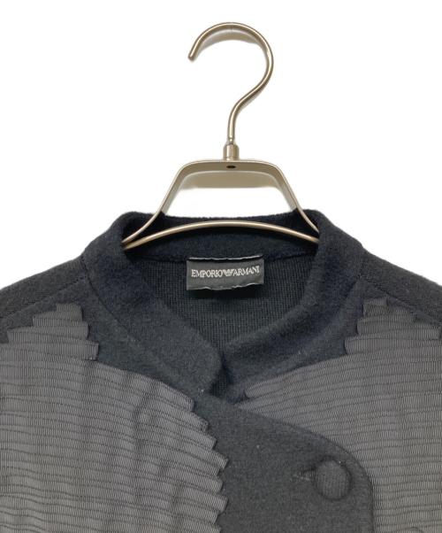 EMPORIO ARMANI（エンポリオアルマーニ）EMPORIO ARMANI (エンポリオアルマーニ) テープ装飾ウールジャケット ブラック サイズ:40の古着・服飾アイテム