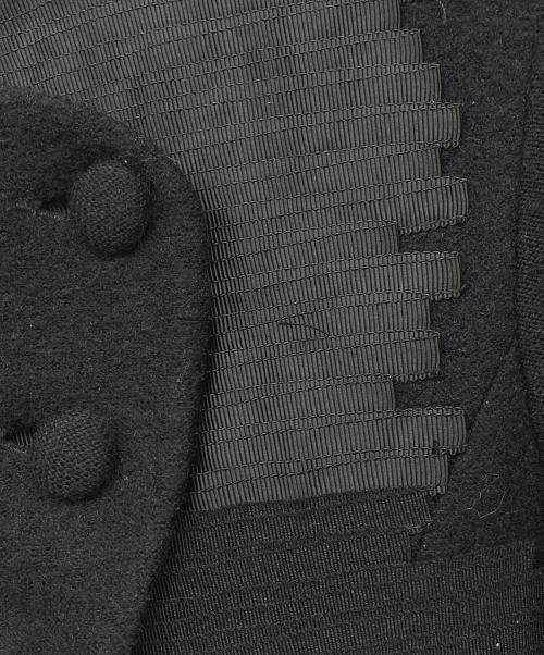 EMPORIO ARMANI（エンポリオアルマーニ）EMPORIO ARMANI (エンポリオアルマーニ) テープ装飾ウールジャケット ブラック サイズ:40の古着・服飾アイテム