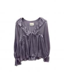 ELLIE（エリー）の古着「crepe chiffon puffsleeve blouse」｜パープル