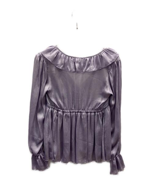 ELLIE（エリー）ELLIE (エリー) crepe chiffon puffsleeve blouse パープル サイズ:フリーの古着・服飾アイテム