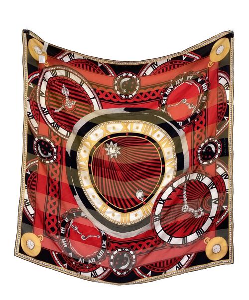 Cartier（カルティエ）Cartier (カルティエ) シルクスカーフ レッド 未使用品の古着・服飾アイテム