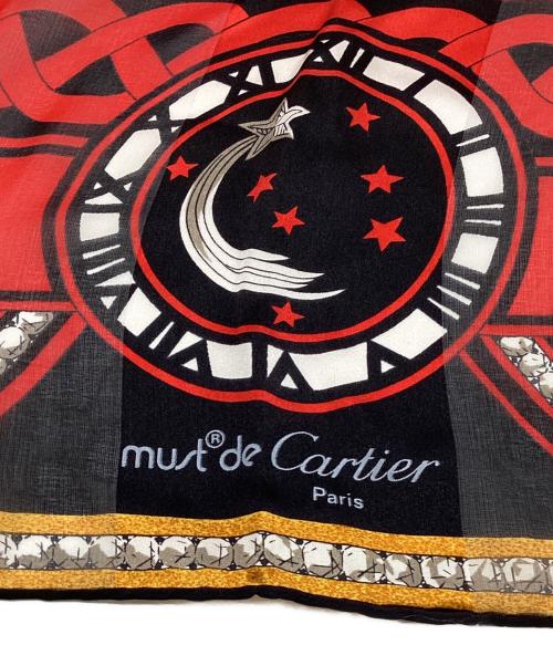 Cartier（カルティエ）Cartier (カルティエ) シルクスカーフ レッド 未使用品の古着・服飾アイテム