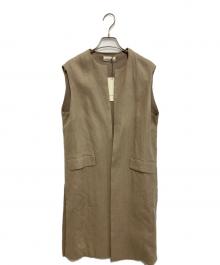 DES PRES（デ プレ）の古着「リネンファブリックコンビ ロングジレ」｜ベージュ