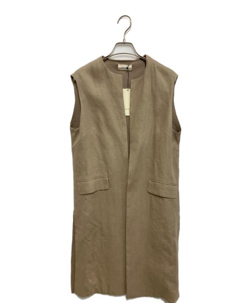 DES PRES（デ プレ）DES PRES (デ プレ) リネンファブリックコンビ ロングジレ ベージュ サイズ:Free 未使用品の古着・服飾アイテム