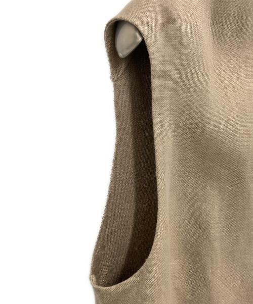 DES PRES（デ プレ）DES PRES (デ プレ) リネンファブリックコンビ ロングジレ ベージュ サイズ:Free 未使用品の古着・服飾アイテム