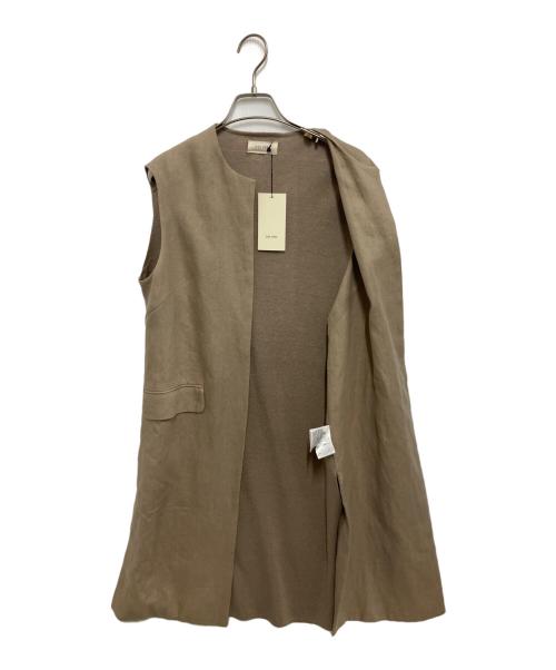 DES PRES（デ プレ）DES PRES (デ プレ) リネンファブリックコンビ ロングジレ ベージュ サイズ:Free 未使用品の古着・服飾アイテム