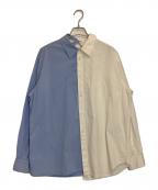 MARNIマルニ）の古着「バイカラードッキングシャツ」｜ブルー