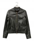 EMMETIエンメティ）の古着「JURI ラムスキン シングル ライダース ジャケット」｜ブラック