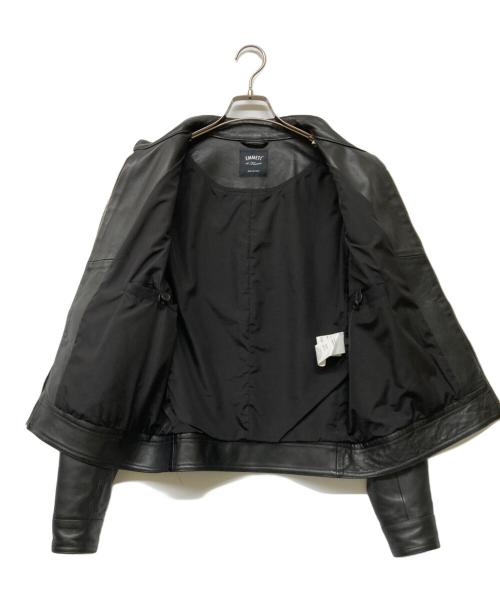 EMMETI（エンメティ）EMMETI (エンメティ) JURI ラムスキン シングル ライダース ジャケット ブラック サイズ:46の古着・服飾アイテム