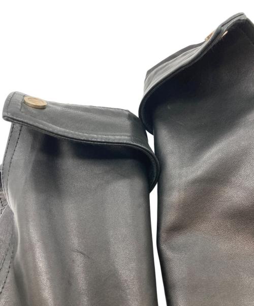 EMMETI（エンメティ）EMMETI (エンメティ) JURI ラムスキン シングル ライダース ジャケット ブラック サイズ:46の古着・服飾アイテム