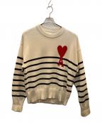 AMI Alexandre Mattiussiアミアレクサンドルマテュッシ）の古着「ボーダーセーター」｜ホワイト×ブラック