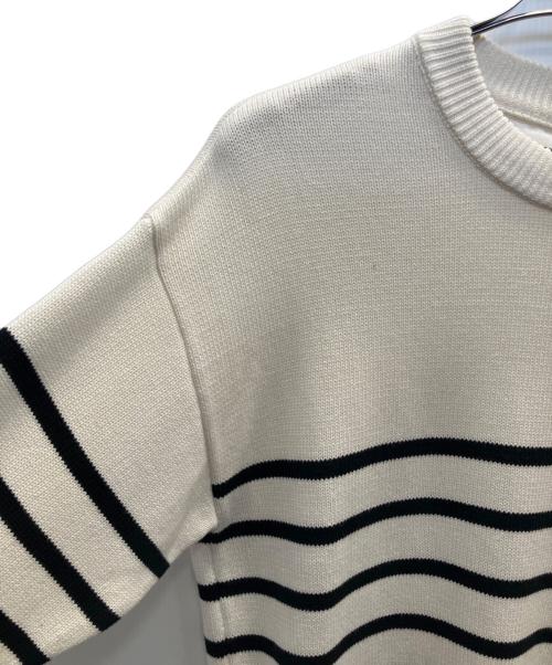 AMI Alexandre Mattiussi（アミアレクサンドルマテュッシ）AMI Alexandre Mattiussi (アミアレクサンドルマテュッシ) ボーダーセーター ホワイト×ブラック サイズ:Ｌの古着・服飾アイテム