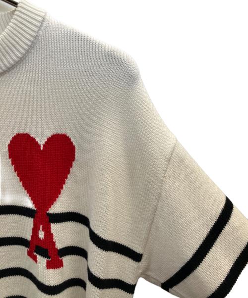 AMI Alexandre Mattiussi（アミアレクサンドルマテュッシ）AMI Alexandre Mattiussi (アミアレクサンドルマテュッシ) ボーダーセーター ホワイト×ブラック サイズ:Ｌの古着・服飾アイテム