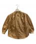 JIL SANDER（ジルサンダー）の古着「バンドカラーギャザーシャツ」｜キャメル