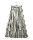 le.coeur blancルクールブラン）の古着「プリーツロングスカート」｜シルバー