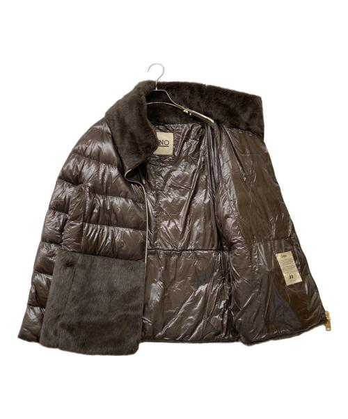 HERNO（ヘルノ）HERNO (ヘルノ) エコファー切替 ダウンジャケット ブラウン サイズ:42の古着・服飾アイテム