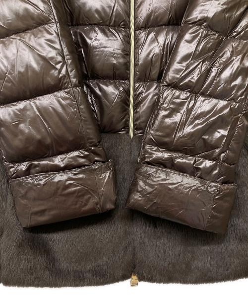 HERNO（ヘルノ）HERNO (ヘルノ) エコファー切替 ダウンジャケット ブラウン サイズ:42の古着・服飾アイテム