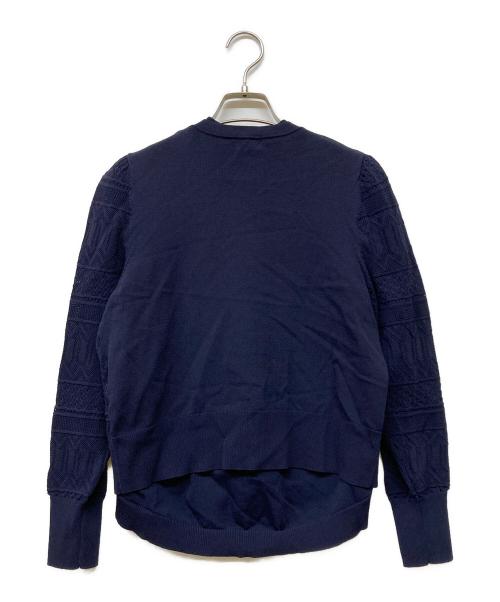 KUMIKYOKU（クミキョク）KUMIKYOKU (クミキョク) 編地ニット ツインセット ネイビー サイズ:2の古着・服飾アイテム