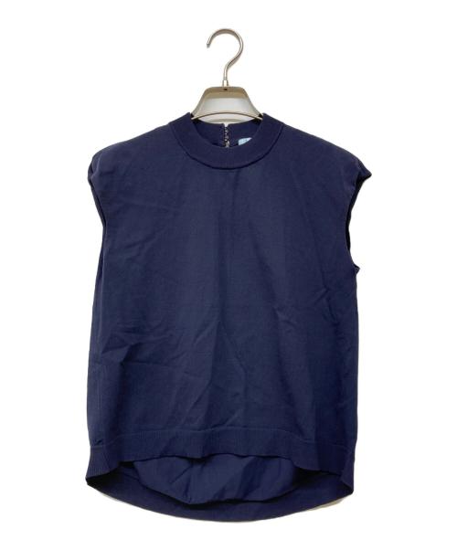 KUMIKYOKU（クミキョク）KUMIKYOKU (クミキョク) 編地ニット ツインセット ネイビー サイズ:2の古着・服飾アイテム