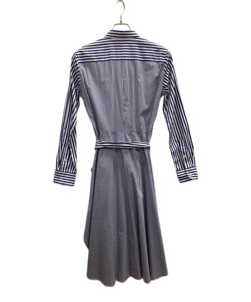 LAUREN RALPH LAUREN（ローレンラルフローレン）LAUREN RALPH LAUREN (ローレンラルフローレン) マルチストライプシャツワンピース ブルー サイズ:4の古着・服飾アイテム
