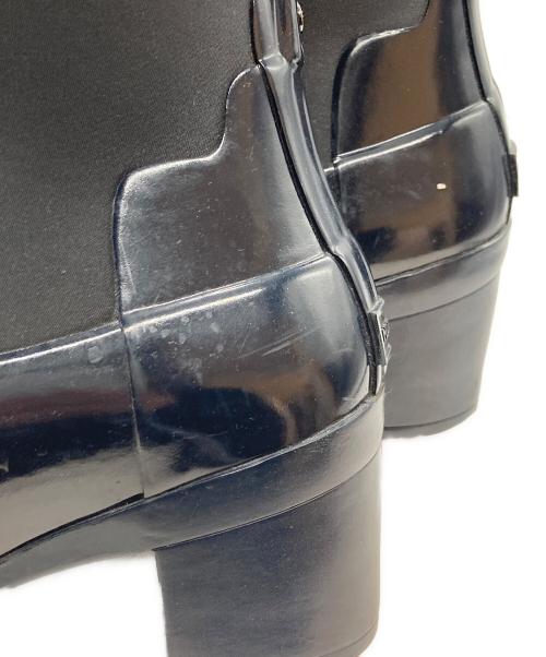 HUNTER（ハンター）HUNTER (ハンター) リファインド グロス ミッド ヒール ブーツ ネイビー サイズ:EU 38の古着・服飾アイテム