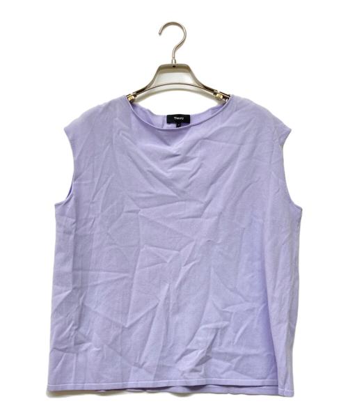 theory（セオリー）theory (セオリー) Wooster Crepe Knit Boat Neck Top ソフトアイリス サイズ:Sの古着・服飾アイテム