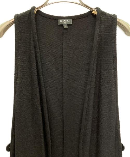 CHANEL（シャネル）CHANEL (シャネル) スリット ロング ジレ ブラック サイズ:34の古着・服飾アイテム