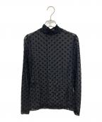 MISBHVミスビヘイブ）の古着「モノグラムメッシュタートルカットソー」｜ブラック