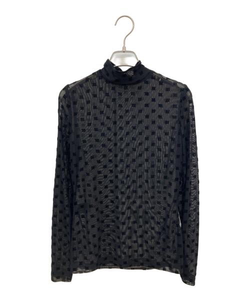 MISBHV（ミスビヘイブ）MISBHV (ミスビヘイブ) モノグラムメッシュタートルカットソー ブラック サイズ:Lの古着・服飾アイテム