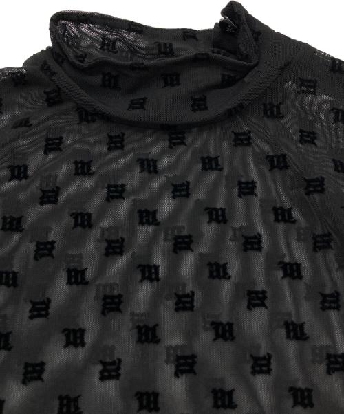 MISBHV（ミスビヘイブ）MISBHV (ミスビヘイブ) モノグラムメッシュタートルカットソー ブラック サイズ:Lの古着・服飾アイテム