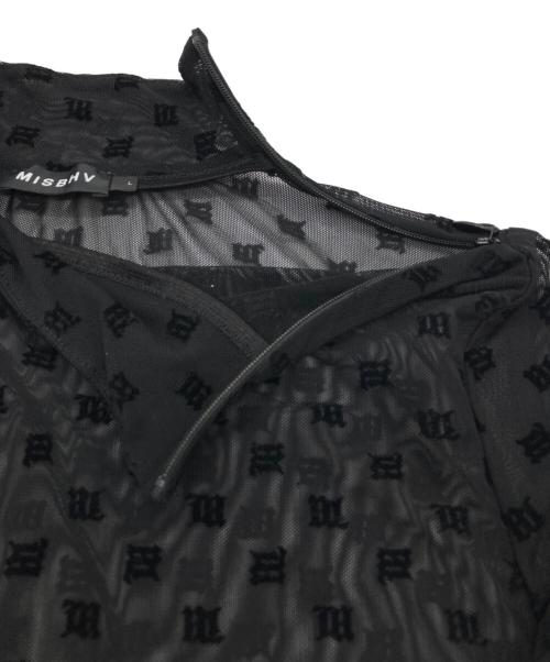 MISBHV（ミスビヘイブ）MISBHV (ミスビヘイブ) モノグラムメッシュタートルカットソー ブラック サイズ:Lの古着・服飾アイテム