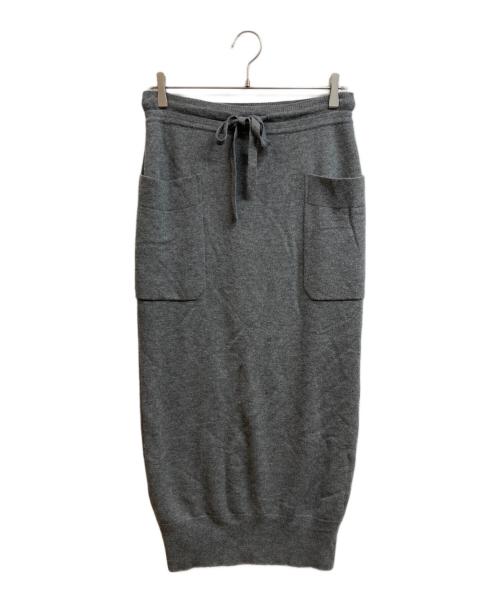 DRAWER（ドゥロワー）DRAWER (ドゥロワー) 12Gウールカシミヤパイルニットスカート グレー サイズ:Freeの古着・服飾アイテム