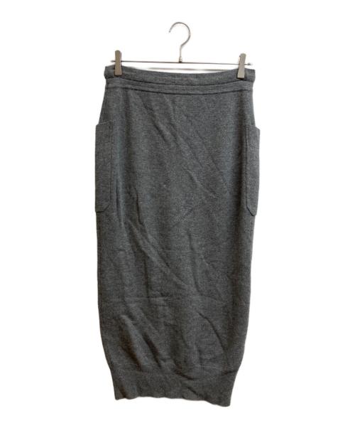 DRAWER（ドゥロワー）DRAWER (ドゥロワー) 12Gウールカシミヤパイルニットスカート グレー サイズ:Freeの古着・服飾アイテム