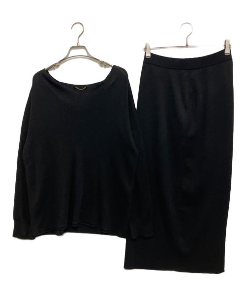 DEUXIEME CLASSE（ドゥーズィエム クラス）DEUXIEME CLASSE (ドゥーズィエム クラス) tranquil knit セットアップ ブラック サイズ:TOP:F/SK:38の古着・服飾アイテム