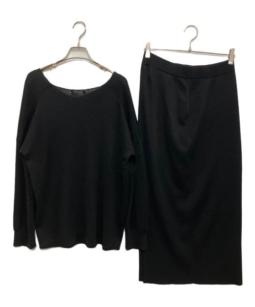 DEUXIEME CLASSE（ドゥーズィエム クラス）DEUXIEME CLASSE (ドゥーズィエム クラス) tranquil knit セットアップ ブラック サイズ:TOP:F/SK:38の古着・服飾アイテム