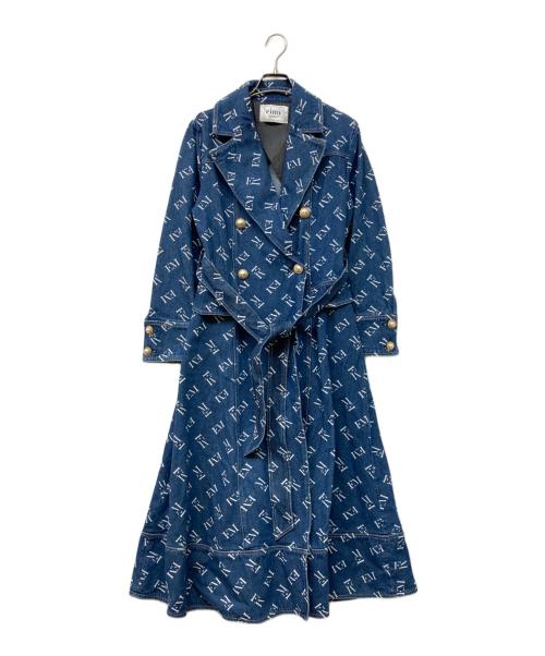eimy istoire（エイミーイストワール）eimy istoire (エイミーイストワール) pearlデニムトレンチコート ブルー サイズ:Sの古着・服飾アイテム