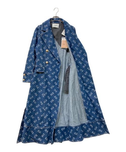 eimy istoire（エイミーイストワール）eimy istoire (エイミーイストワール) pearlデニムトレンチコート ブルー サイズ:Sの古着・服飾アイテム