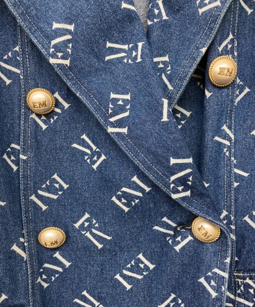 eimy istoire（エイミーイストワール）eimy istoire (エイミーイストワール) pearlデニムトレンチコート ブルー サイズ:Sの古着・服飾アイテム
