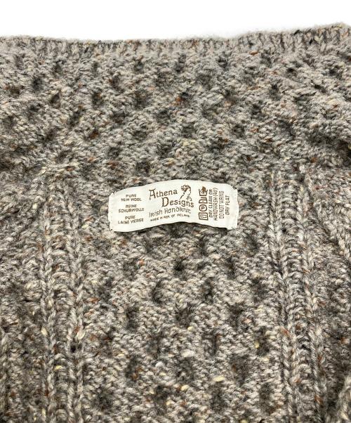 Athena Designs（アテナデザインズ）Athena Designs (アテナデザインズ) アランニットカーディガン グレー サイズ:-の古着・服飾アイテム