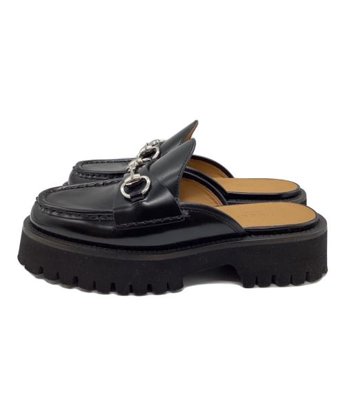 GUCCI（グッチ）GUCCI (グッチ) ホースビットレザーミュール ブラック サイズ:35の古着・服飾アイテム