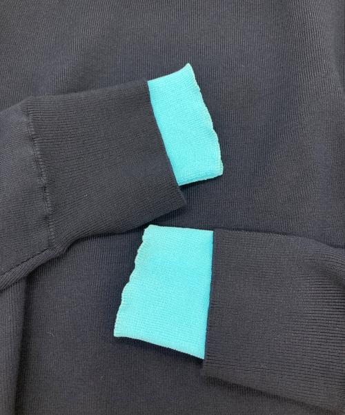 yuw（ユウ）yuw (ユウ) バイカラーニットワンピース ネイビー サイズ:Free 未使用品の古着・服飾アイテム